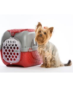 Bama Pet Transportbox 59x38x37 cm Rood/Zilver