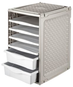 ordino Opbergsysteem 34x41x53 cm Taupe/Wit