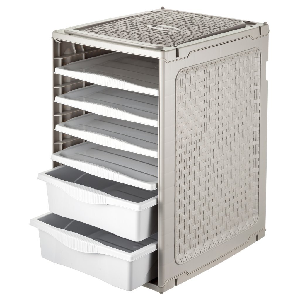 ordino Opbergsysteem 34x41x53 cm Taupe/Wit