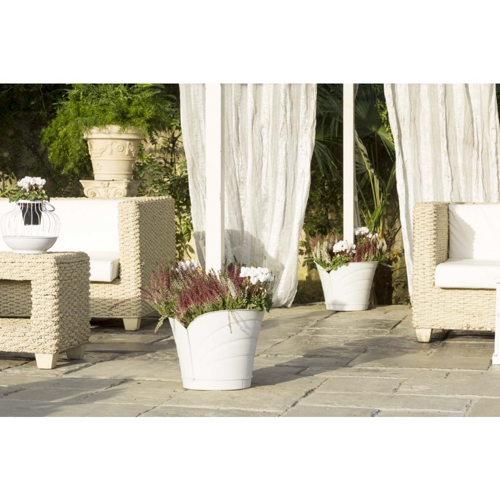 Bama Tulipano Bloempot 5L 34.5x19x30 cm 4 Stuks Wit - Image 4