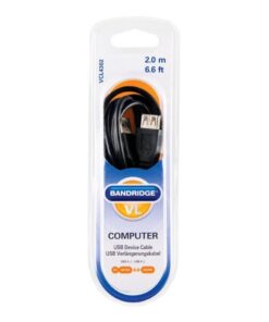 Bandridge USB 2.0 A Male naar USB 2.0 A Female 2 m Zwart