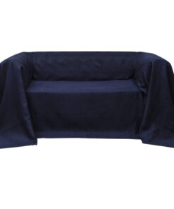 Bankhoes microsuede marineblauw 270 x 350 cm