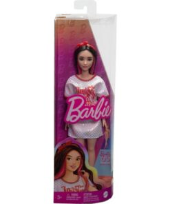 Barbie Fashionista Pop Witte Jurk Donker Haar
