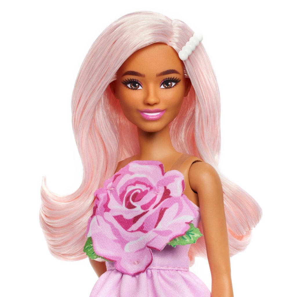 Barbie Fashionista Pop met Roze Roos Jurk - Image 3