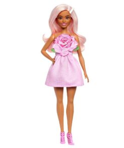 Barbie Fashionista Pop met Roze Roos Jurk