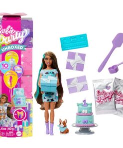 Barbie Party Unboxed Pop met Blauwe Jurk