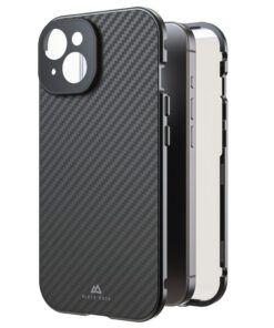 Black Rock 360 Glas Cover Voor Apple IPhone 15 Real Carbon