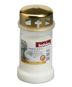 Bolsius Herdenkingslicht det Deksel Cr&egrave;me/Goud 12 Stuks