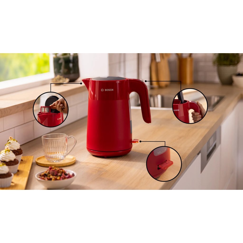 Bosch TWK2M164 MyMoment Waterkoker 1.7L 2400W Rood - Image 2