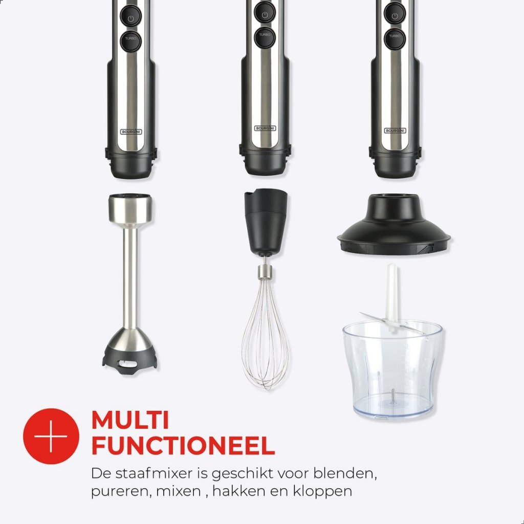 Bourgini Classic Staafmixer Set RVS/Zwart - Image 3