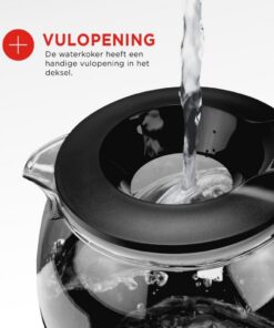 Alternative view of Bourgini Glazen Waterkoker 1.5L Zwart/Transparant