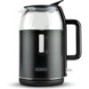 Bourgini Glazen Waterkoker 1.5L Zwart/Transparant