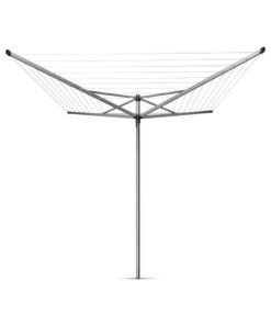 Brabantia Topspinner Droogmolen 50 m Drooglijn + Grondanker Metallic Grey