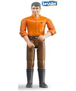 Bruder 60007 Man met Bruine Broek en Oranje Overhemd