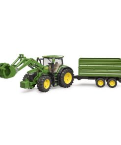 Bruder John Deere 7R 350 met Voorlader en Aanhanger