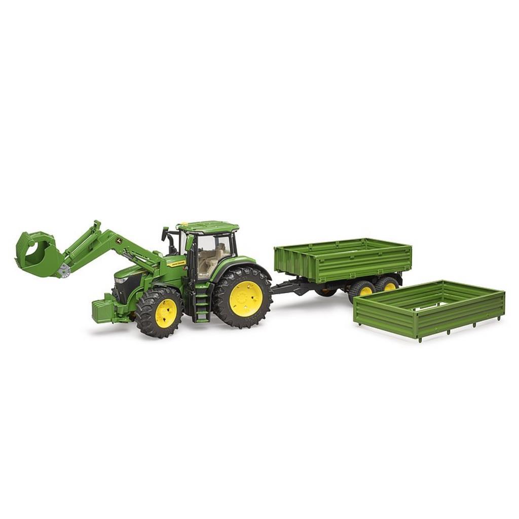 Bruder John Deere 7R 350 met Voorlader en Aanhanger - Image 5