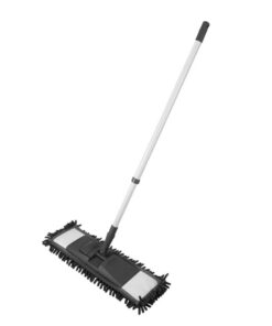 Clean Home Chenille Vloerwisser met Telescopische Steel Zwart/Wit