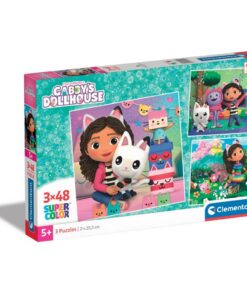 Clementoni Super Color Puzzel Gabby's Dollhouse 3x48 Stukjes
