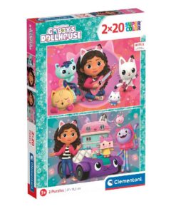Clementoni Supercolor Puzzel Gabbys Dollhouse 2x20 Stukjes