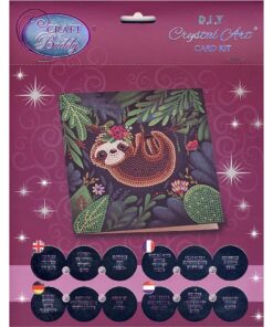 Craft Buddy Crystal Art Kaart Luiaard 18x18 cm