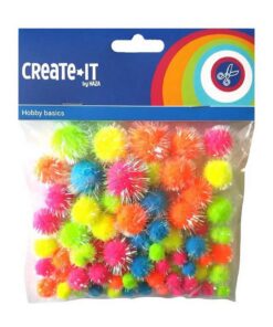 Creat It Glitter Pompoms 75 Stuks Neon