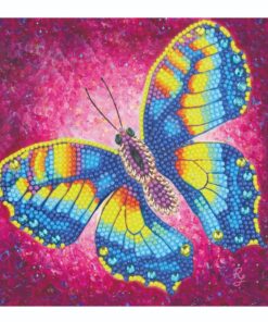 Crystal Art Kaart Vlinder 18x18 cm
