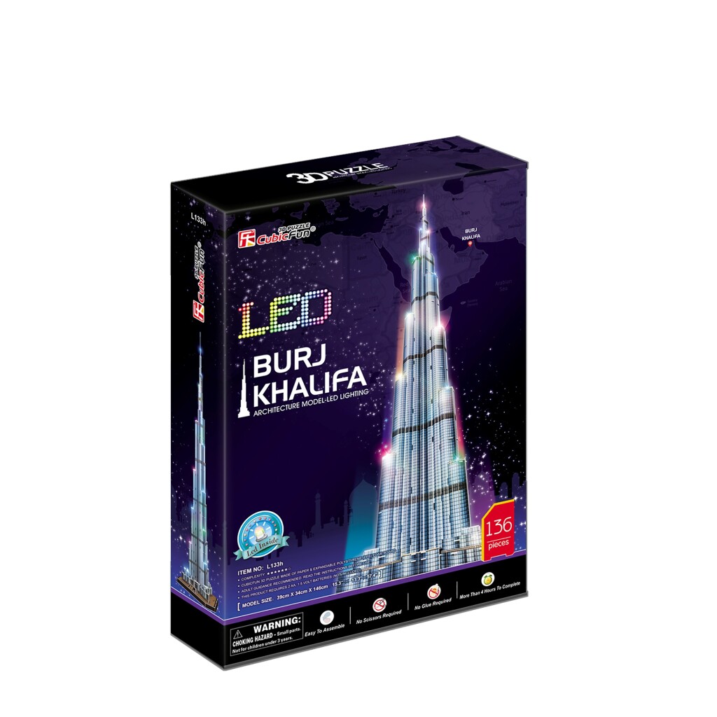Cubic Fun 3D LED Puzzel Burj Khalifa 136 Stukjes - Image 4
