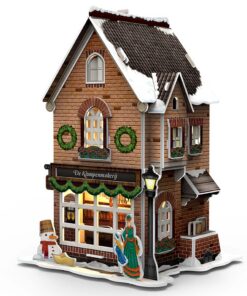 Alternative view of Cubic Fun 3D Puzzel Hollands Huisje Winter Klompenmakerij + Licht 53 Stukjes