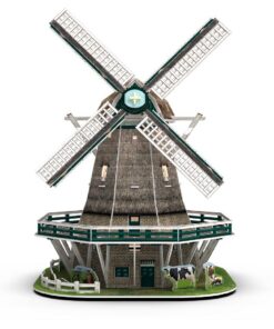 Cubic Fun 3D Puzzel Molen + Licht 64 Stukjes