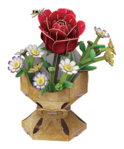 Alternative view of Cubic Fun 3D Puzzel Roos Boeket 120 Stukjes