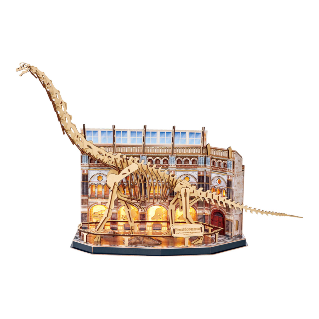 Cubic Fun Houten LED 3D Puzzel Natural Museum Brachiosaurus 216 Stukjes - Image 2