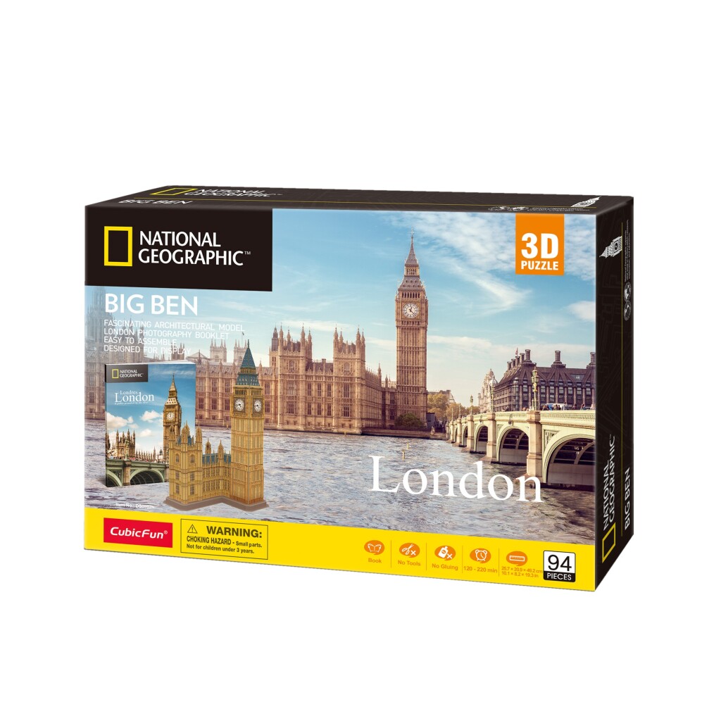 Cubic Fun National Geographic 3D Puzzel Big Ben 94 Stukjes - Image 4