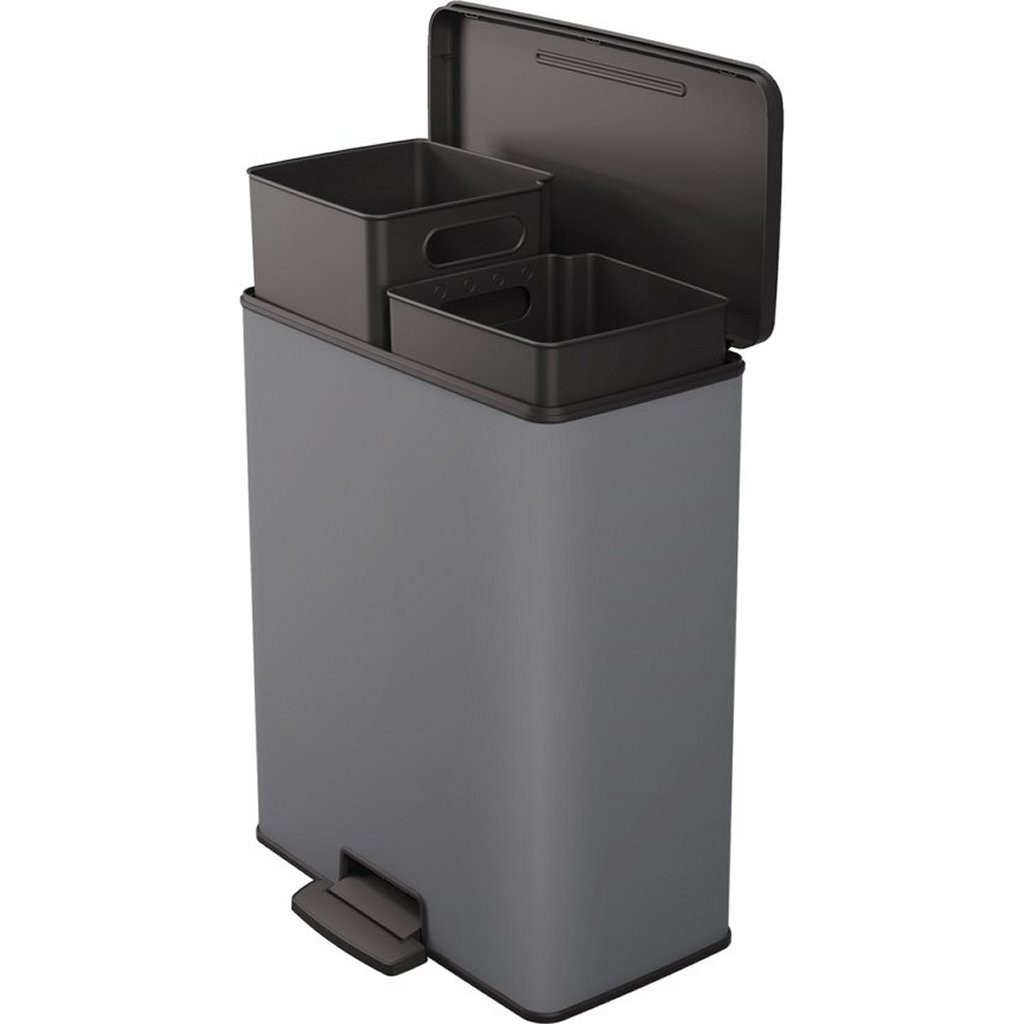 Curver Decobin Duo Prullenbak 26+26L Cool Grey - Image 2