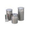 Daily Home LED Kaarsen Set met Afstandsbediening 3 Stuks Grijs/Glas