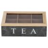 Daily Home TEA Theedoos met 6 Vakken MDF/Glas