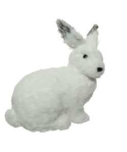 Decoaretie Sneeuwhaas 17x28x29 cm Wit