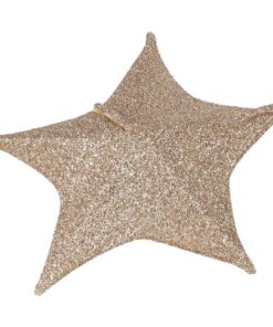 Decoratie Stoffen Kerstster 50 cm met 30 LEDs Goud