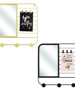 Decoratie Wandrek 32x2x33 cm Metaal/Zwart/Goud Assorti