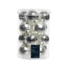 Decoris Glazen Kerstballen 8 cm 16 Stuks Zilver