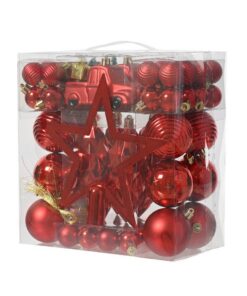 Decoris Kerstboom Decoratie 67-delig Rood