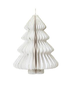 Decoris Papieren Boom 11.3x15 cm Wit