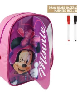 Alternative view of Disney Minnie Mouse Rugzak met Schrijfgedeelte + 2 Markers 25x31x10 cm Roze