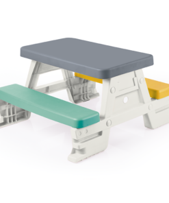 Dolu 2618 Picknicktafel voor 4 Kinderen Binnen/Buiten Grijs/Geel/Blauw/Wit