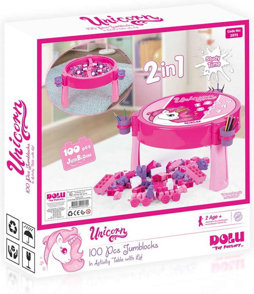 Dolu Unicorn Activiteiten Tafel Inclusief 100 Blokken - Image 3