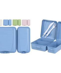 Dubbele Lunchbox + Bestekset Assorti
