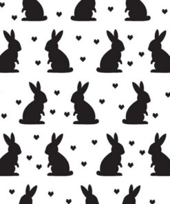 Duni Paasservet Paashaas Zwart/Wit 33x33cm