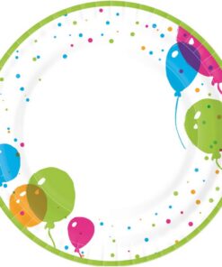 Duni Papieren Borden Splash Balloons 22 cm 10 Stuks