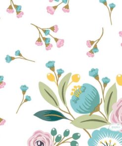 Duni Servetten Blooms 3-laags 24 X 24 Cm Roze/blauw 20 Stuks