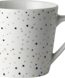 Dutch Rose Loft Zwart-Wit Koffiemok Wit met Glitters 20cl