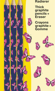 Eberhard Faber EF-511894 Potloden HB Met Gum In Vlinderprint Set Van 3